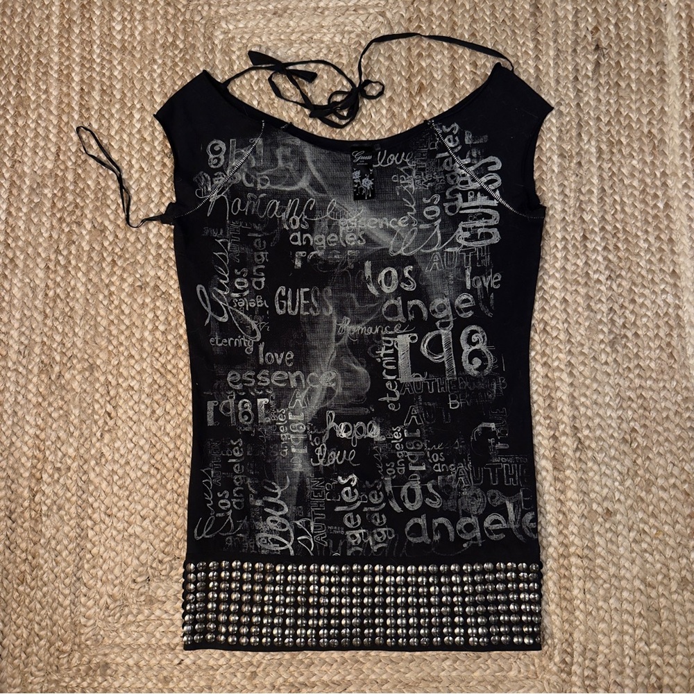 Y2K Guess Los Angeles graphic top size S